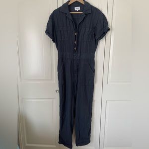 MATE the Label Midnight Blue Linen Jumpsuit